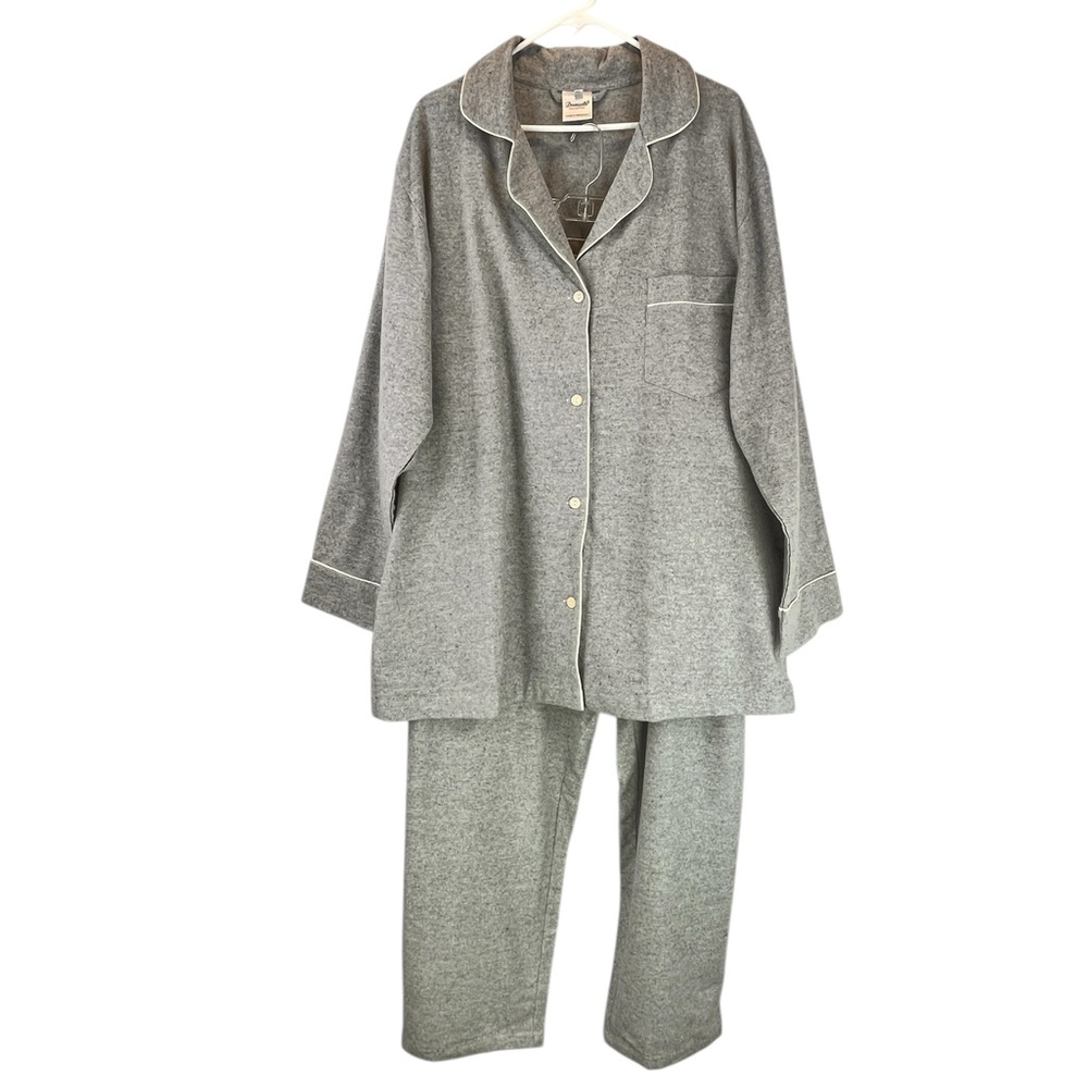 Dormisette Luxury German Heather Grey 2 Piece PJ Set Sleepwear Pajamas Soft XL